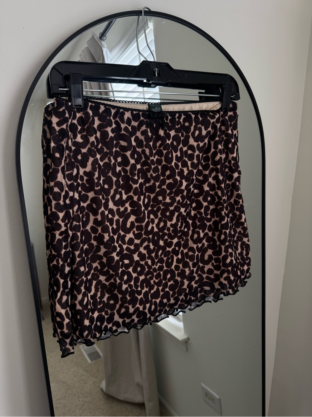 Leopard Print Mini Skirt in Brown and Black